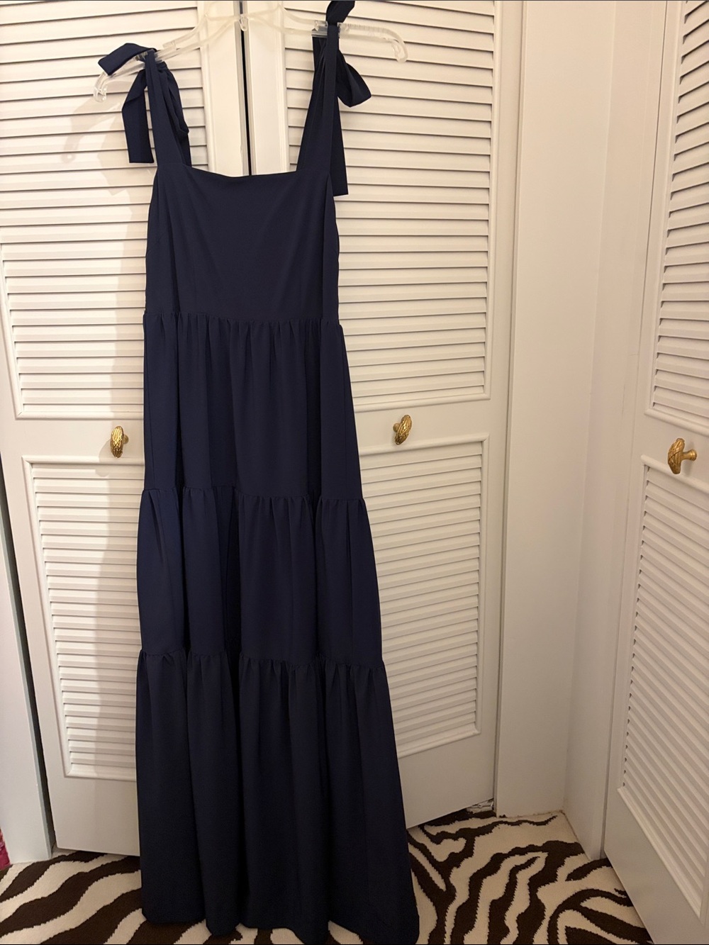 A Loves A
Tie-Shoulder Navy Tiered Midi/Maxi Dress - Women